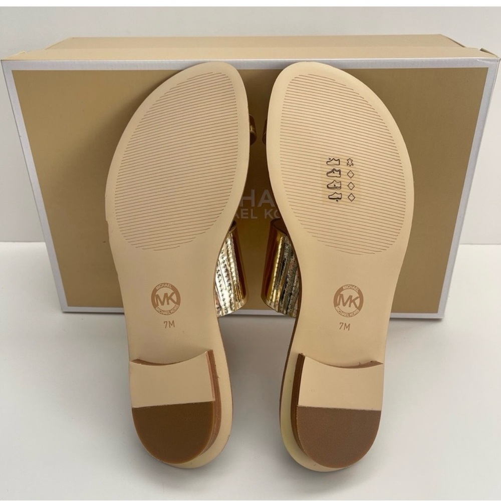 Michael Kors Metallic Gold and Brown Slides size 7 - Picture 4 of 6